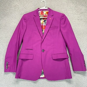 St. Patrick Blazer Mens S Fuchsia Floral Lining Sport Coat Modern Slim Fit NWOT - Picture 1 of 9