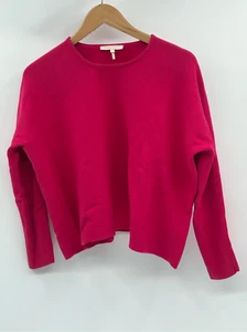 Maje Sweater Women Size 1 Small Fuchsia Pink Boxy Crop Length - Picture 1 of 9