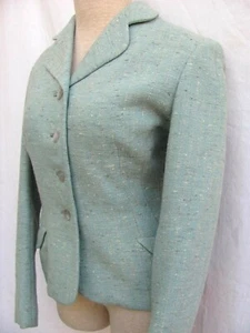 De Colección Años 50..ROCKABILLY..ELMOOR..AZUL..TWEED..RELOJ DE ARENA..BLAZER..talla S/M - Imagen 1 de 6