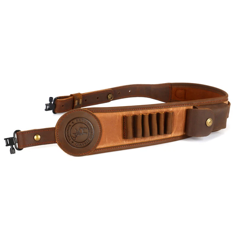 Tourbon Canvas Rifle Sling Ammo Holder Bullets Side Pouch Shooting Rest Strap