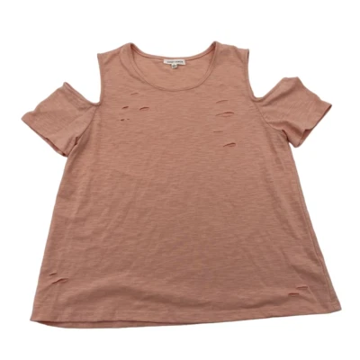 Honey Punch Pink Tattered T-Shirt - Image 1 of 4