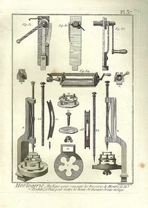 18TH CENT ROBERT BENARD PRINT CLOCK EQUIPMENT FROM DIDEROT ENCYCLOPEDIA C. 1780 - Picture 1 of 1