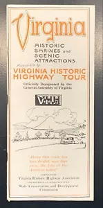1926 VIRGINIA Historic Highway Tour Map - Picture 1 of 8