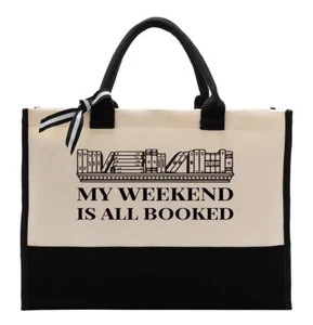 Cute Tote Bag Cotton Canvas Tote Bag Library Canvas Bag Birthday Gift for Wom... - Picture 1 of 6
