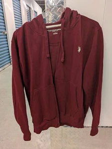 US Polo Assn Hoodie Size Large Maroon VERY NICE - Picture 1 of 10