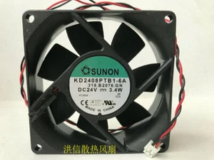 1PCS New SUNON KD2408PTB1-6A Inverter Cooling Fan8025 DC24V 3.4W 8CM 2Pin - Picture 1 of 4