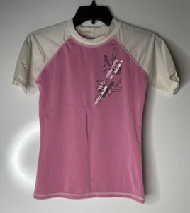 Girls Rash Guard Pink W White Accent Flowers Size Small Kanu  Brand - Picture 1 of 8