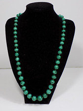 Vintage Malachit gemstone necklace Damen Halskette grün Designschmuck Lang 62 cm