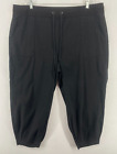 EILEEN FISHER Pants XL Stretch Linen Viscose Lantern Tapered Ankle Pull On Black