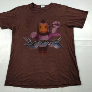 bjork rock rap short sleeve dark chocolate color shirt KV28974 - Picture 1 of 2