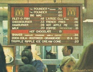 Sheet MAGNET McDonalds Menu Vintage Advertisement 1973 6.2 x 4.8 in BRAND NEW - Picture 1 of 2