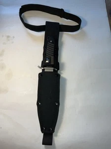 Böker Combat Boot Knife #066 Micarta Handles, Sawback Tactical Canvas Leg Sheath - Picture 1 of 14