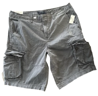 Pantalones Cortos Carga Aeropostale Para Hombre Gris 36 10.5 Elastizados Hasta la Rodilla Nuevos Con Etiquetas Foto 1 de 4