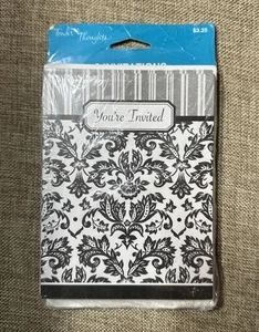 Tender Thoughts Party Invitations & Envelopes Damask Design You're Invited New - Picture 1 of 5