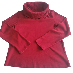 Rafaella Studio Red Sweater with Cable Knit Cowl Neck Size XL - Picture 1 of 12