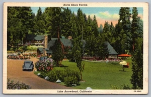 North Shore Tavern Lake Arrowhead California Postcard Linen - Picture 1 of 2