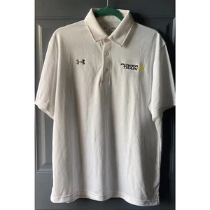 Under Armour Mens Loose Heat Gear Polo Shirt Size Small White Power Train UA NWT - Picture 1 of 5