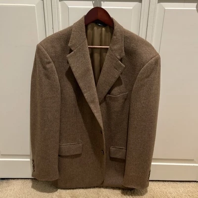 Abrigo deportivo Haspel Von Maur 42R para hombre chaqueta pelo camel marrón Foto 1 de 4