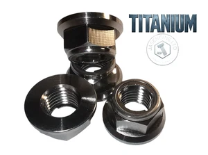 M10 x 1.25mm titanium Grade 5 hex flanged lock nuts - Picture 1 of 14
