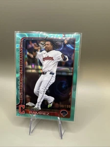 2025 TOPPS CHROME JOSE RAMIREZ AQUA LAVA /199 GUARDIANI RIFRATTORE - Foto 1 di 2