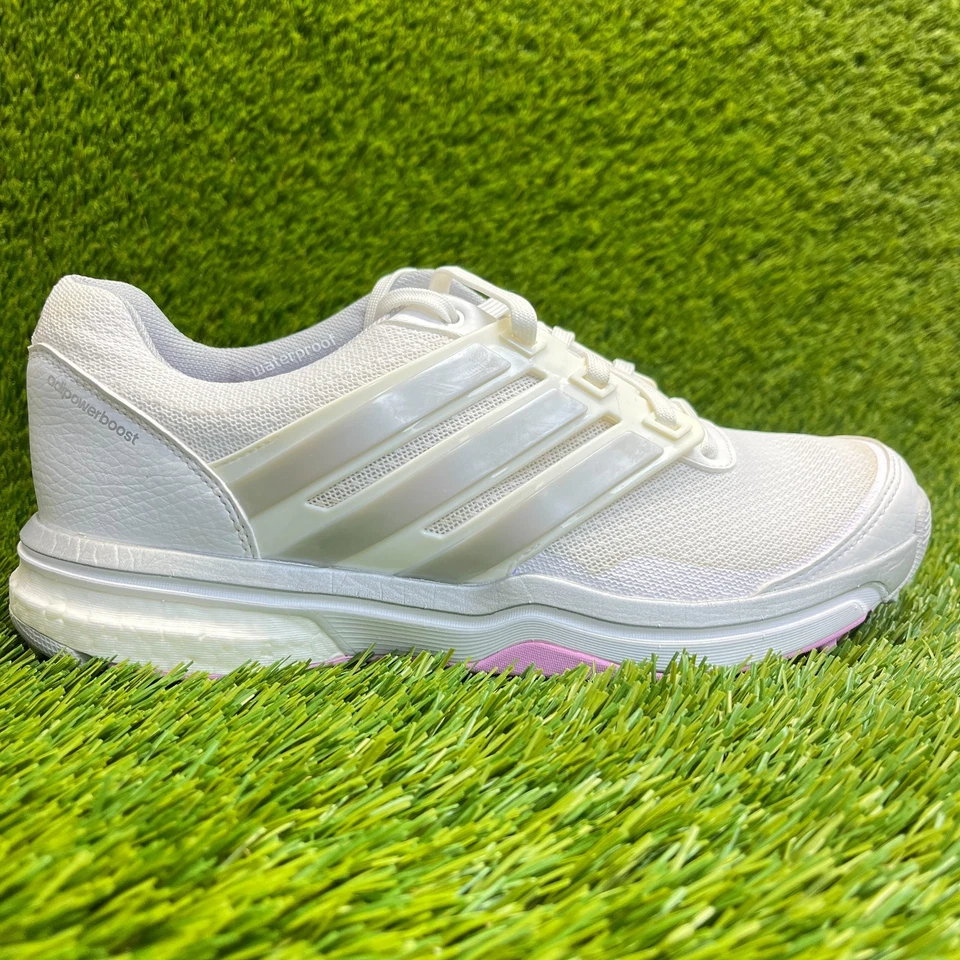 Туфли для гольфа беговые Adidas Adipower Boost 2 женские размер 8 белые серебристые без шипов - Изображение 1 из 4