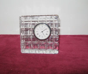 Reloj de Escritorio Cuadrado de Cristal Waterford Pequeño Reloj de Cristal Waterford - Imagen 1 de 4