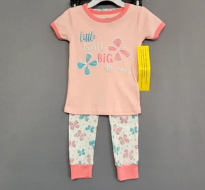 Bobbie Brooks Sleepwear Girls Toddler 4 Butterflies Pink Blue White Graphic New - Picture 1 of 9
