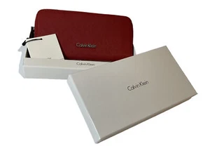 Calvin Klein Women's Wallet Zip Around Fire/ Red Clutch Wallet Nwt - Picture 1 of 4
