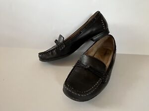 Naturalizer Shoes Sz 9.5 Women's Black Leather Loafer Slip On Casual Memory Foam