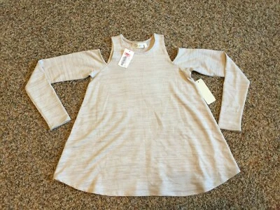 NUEVO NUEVO CON ETIQUETAS ESTILO RD jaspeado Beige Hombro Frío Top Camisa Manga Larga Talla XS Foto 1 de 4