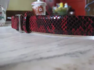 Cinturón Genuino Alta Calidad Diseñador Rojo PIEL DE SERPIENTE PHYTON Pequeño - Imagen 1 de 9