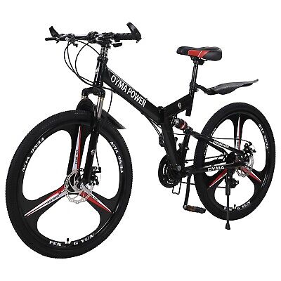 26  Folding Mountain Bike Shimanos 21 Speed Bicycle Full Suspension MTB Bike • 169.55$