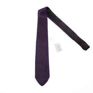 Italo Ferretti NWT Knitted Neck Tie in Purple and Black 100% Silk Made in Italy - Picture 1 of 8