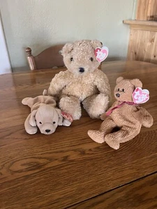 TY Beanie Babies Lot Of 3. Fetch, Curly And A Larger Baby Curly - Picture 1 of 7