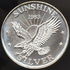 1983 Sunshine Silver With Eagle 1 Troy Oz. .999 Silver Art Round