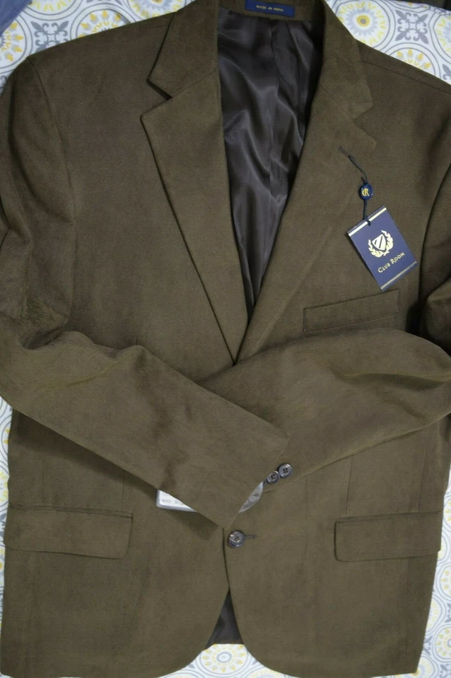 Blazer Abrigo Deportivo Club Room Hombre Microgamuza Marrón 40S 🔥🔥 Foto 1 de 4