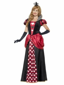 Royal Red Queen Fairy Tale Wonderland Ladies Halloween Fancy Dress Long Costume - Picture 1 of 1