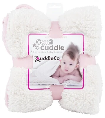 Comfi-Cuddle Baby Blanket Faux Suede and Sherpa Reversible Comfort Pink BNIP - Image 1 of 2