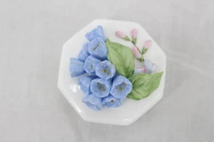 Vintage Lenox Porcelain Trinket Box Virginia Bluebell Flower Japan Country Garde - Picture 1 of 6