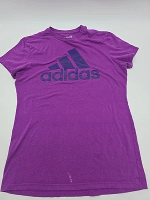Adidas футболка женщин средний фиолетовый графический печать логотип .. #37378 - Изображение 1 из 4