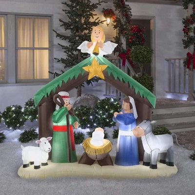 Gemmy 36707 Christmas 7' Nativity Scene | Airblown Inflatable