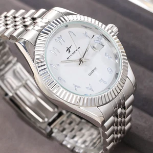 40MM RICECGO Luxus Quarz Herrenuhr Arabische Ziffern Edelstahl Geschenk NEU - Bild 1 von 4