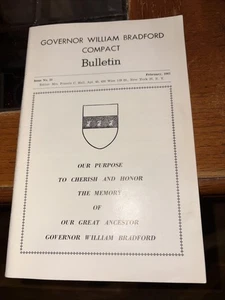 1961 Governor William Bradford Compact Bulletin - Mayflower Cemetery Genealogy - Foto 1 di 5