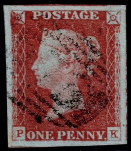 1841 1d Pale Red-Brown Plate 59 PK 4m Nice Plate Wear Large Margins Superb Used - Picture 1 of 1