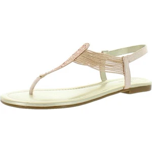 Bandolino Womens Kayte Gold Glitter Thong Sandals Shoes 6 Medium (B,M) BHFO 2173 - Picture 1 of 3