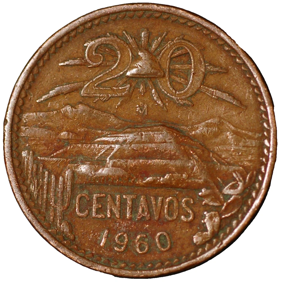 México ESTADOS UNIDOS MEXICANOS 20 Centavos 1960 KM# 440 Foto 1 de 2