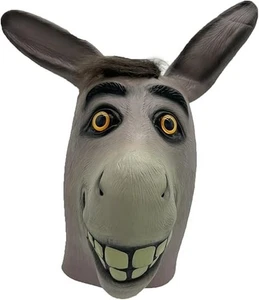 Halloween Donkey Mask Latex Full Head Funny Animal Costume for Adults Party - Picture 1 of 7