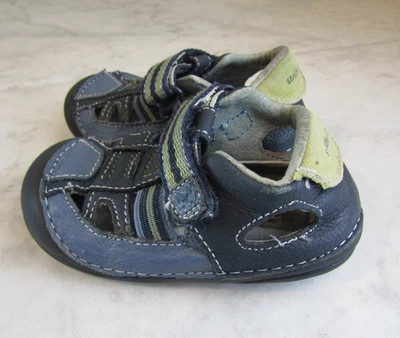 Zapatos Stride Rite Azul/Gris Cuero-Como Gancho y Lazo Bebé/Niño Pequeño 4 EU 18.5 Foto 1 de 4