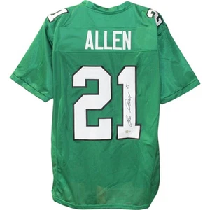 Eric Allen Autographed Pro Style Size XL Green Jersey Beckett Witness 50955 - Picture 1 of 5