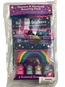 New Unicorn Mermaid Amazing Pack Include Sticker 5 Scented Erasers and More - Picture 1 of 5